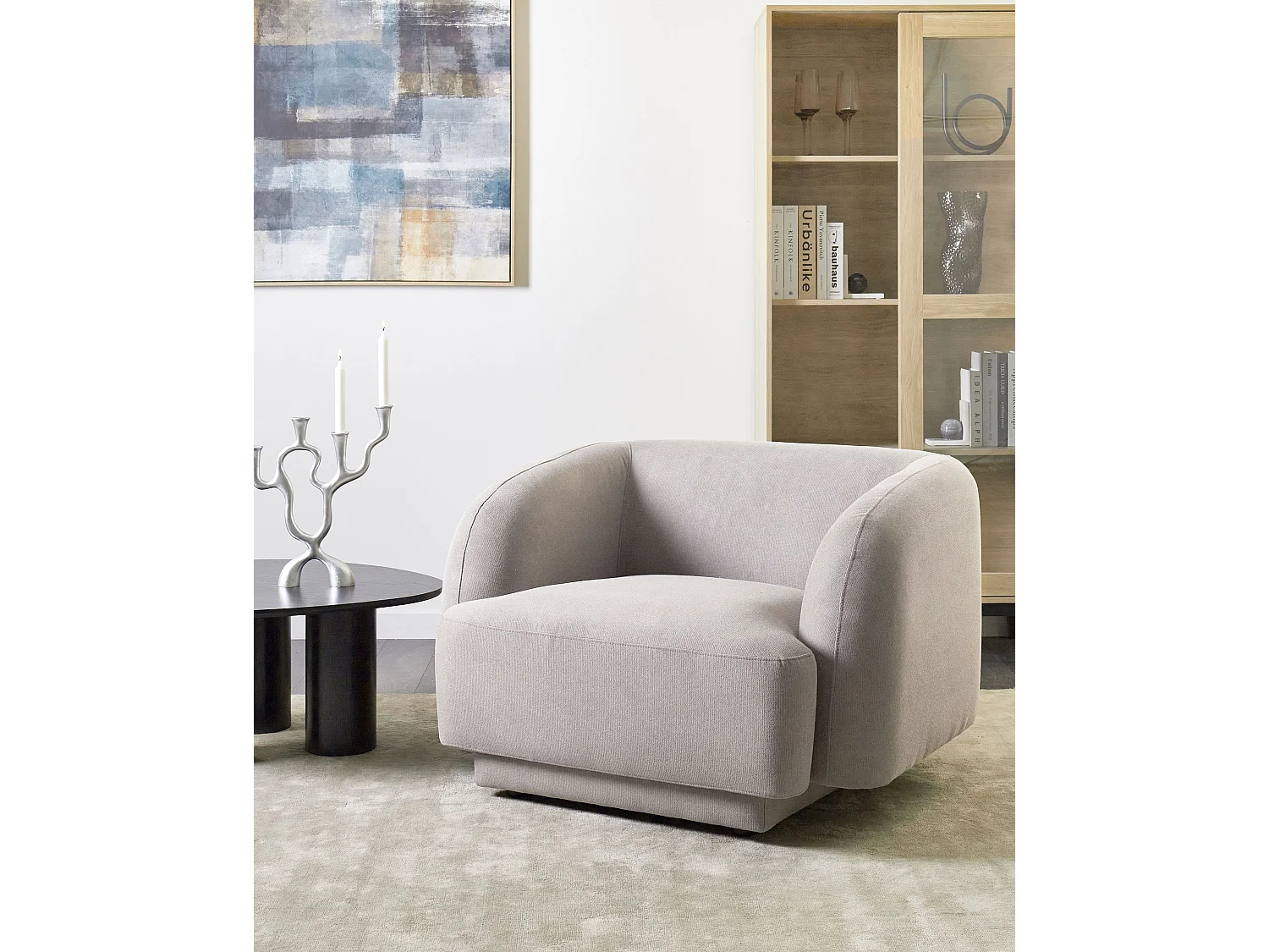 Fauteuil SKJANES Tissu Gris clair