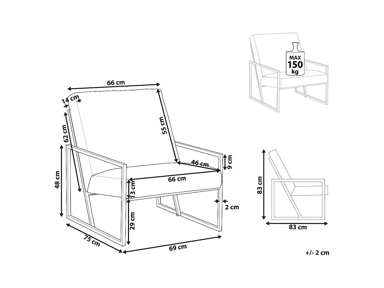 Fauteuil DELARY Velours Orange