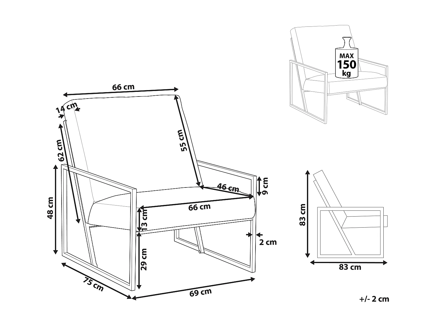 Fauteuil DELARY Velours Orange