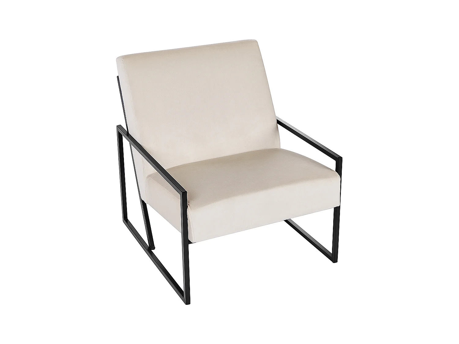Fauteuil DELARY Velours Beige clair