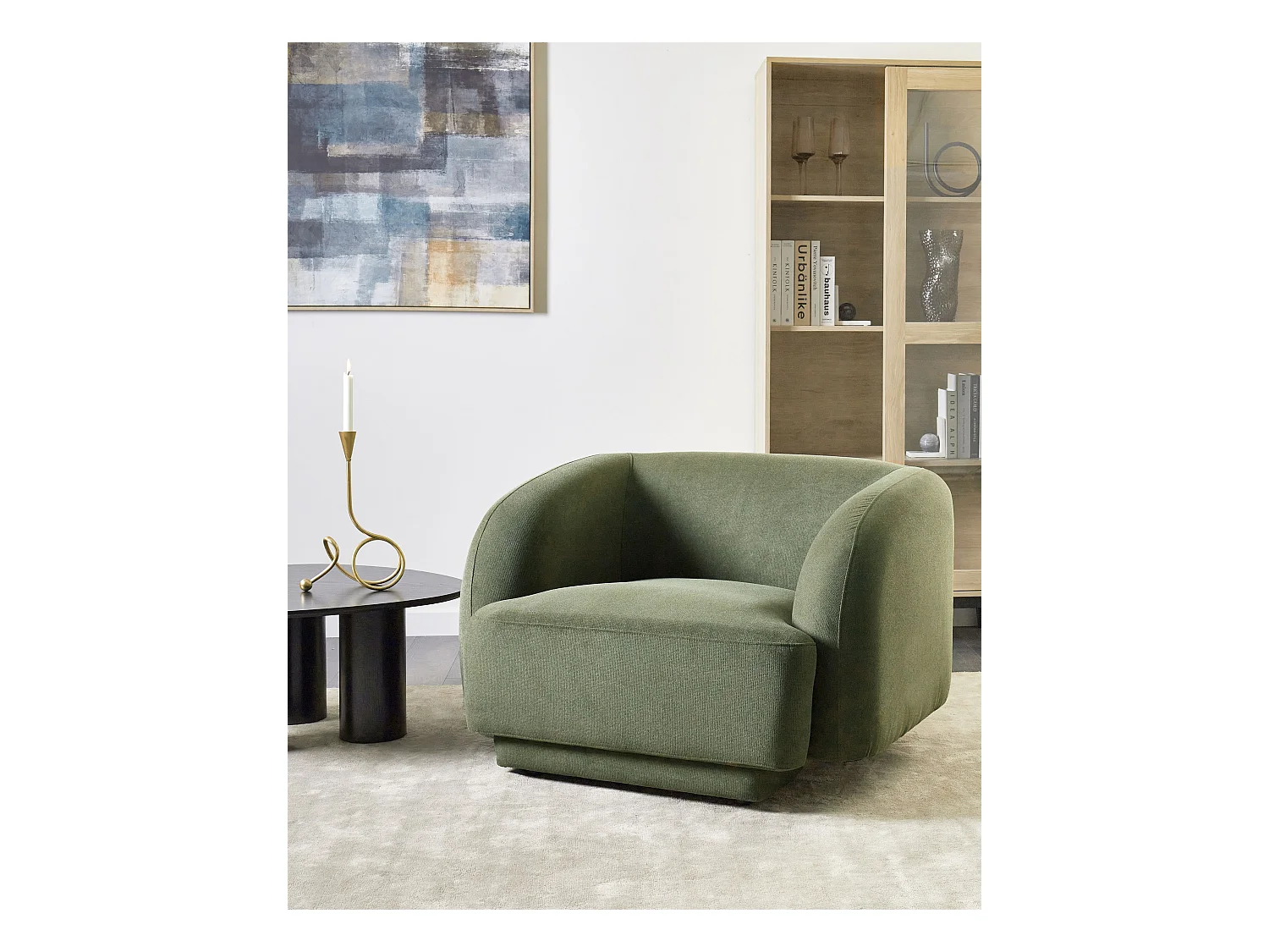 Fauteuil SKJANES Tissu Vert
