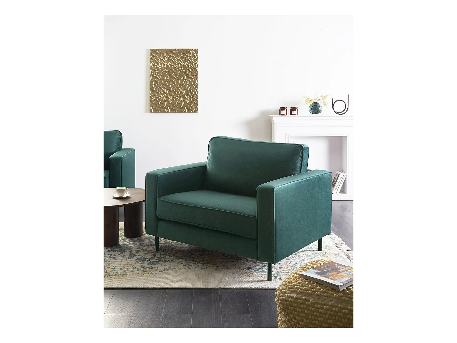 Fauteuil SAVALEN Velours Vert foncé