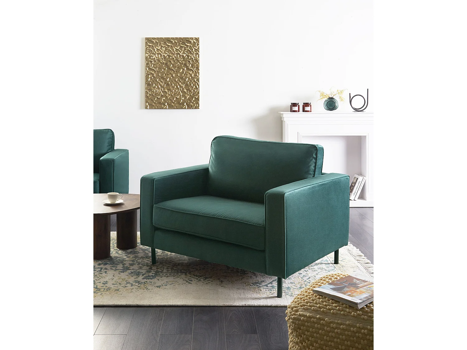 Sessel SAVALEN Samtstoff Dunkelgrün