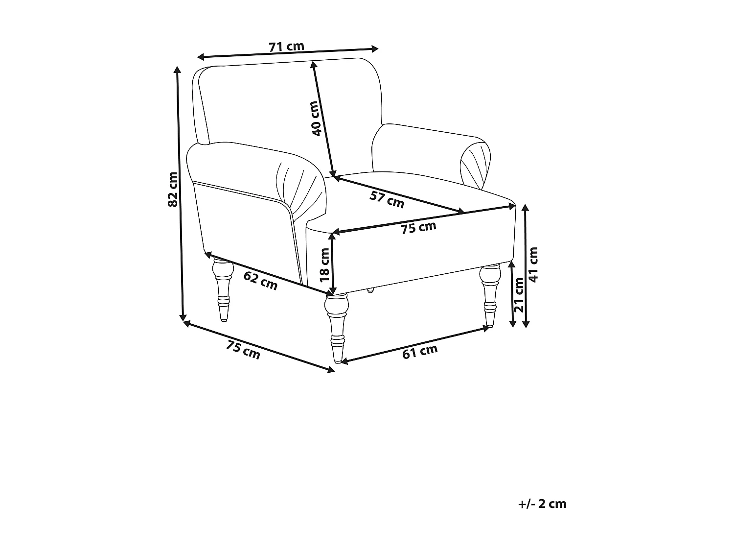 Fauteuil FREDROS Tissu Beige clair