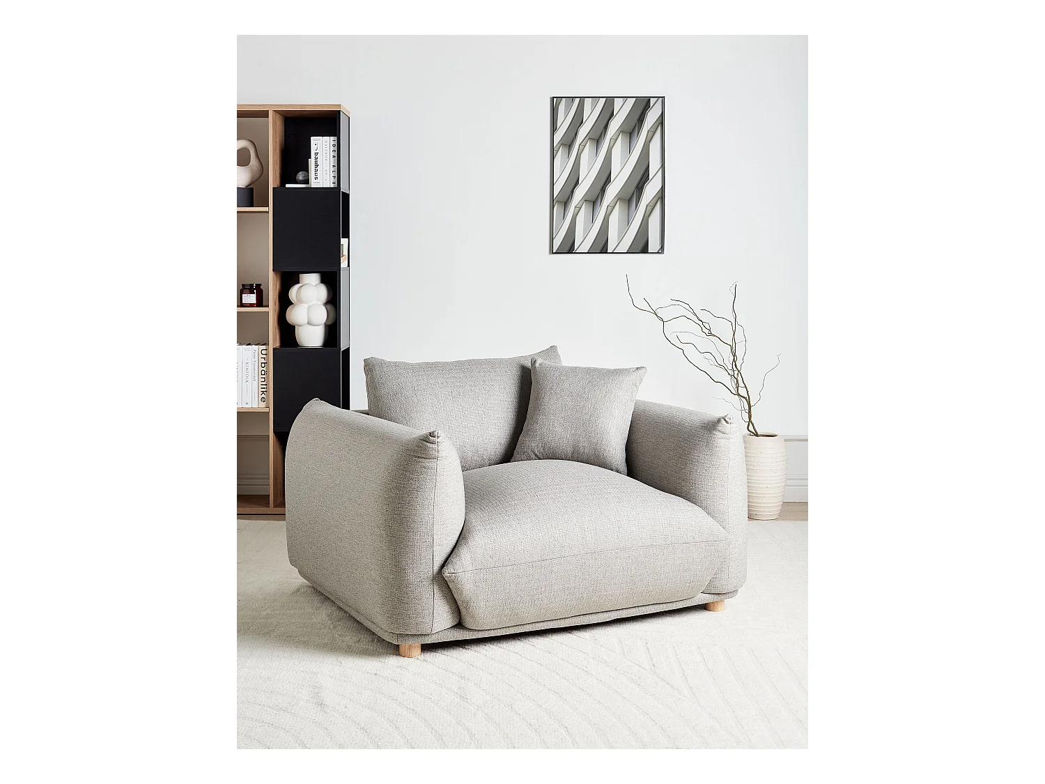 Fauteuil LUVOS Tissu Gris clair