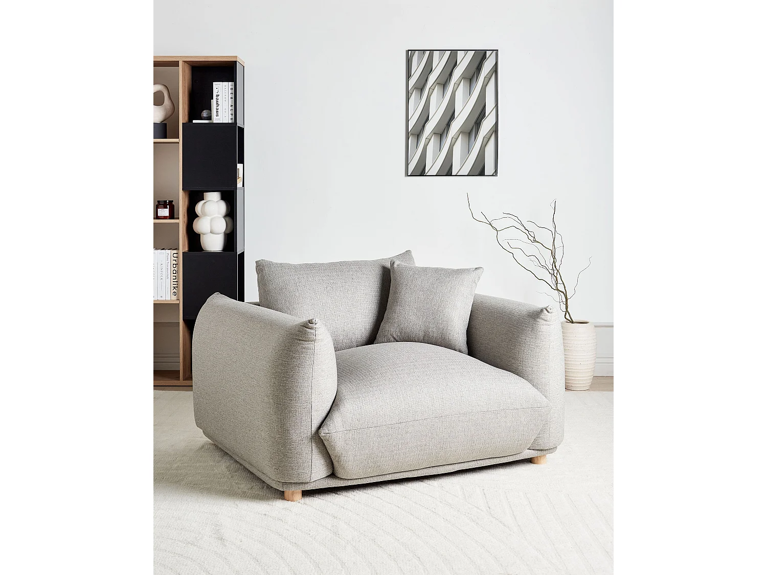 Fauteuil LUVOS Tissu Gris clair
