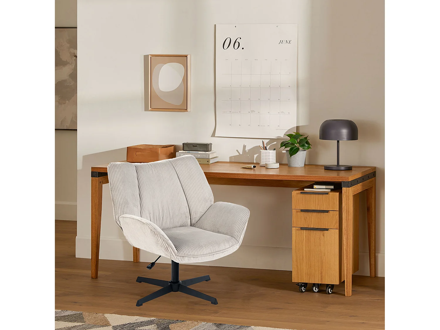 Chaise de bureau pivotant réglable en hauteur en velours côtelé,DUROTHILOFFICE