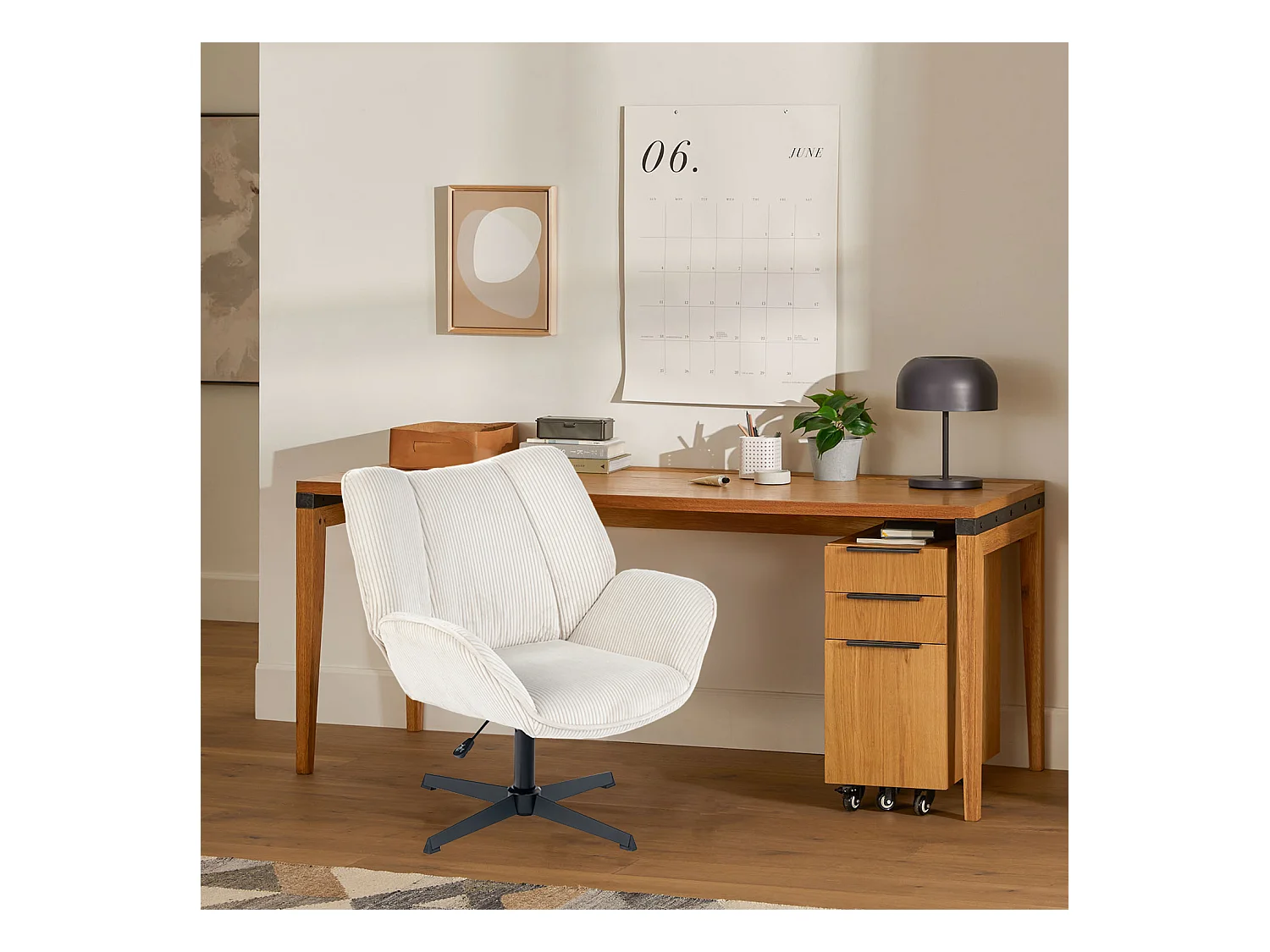 Chaise de bureau pivotant réglable en hauteur en velours côtelé,DUROTHILOFFICE