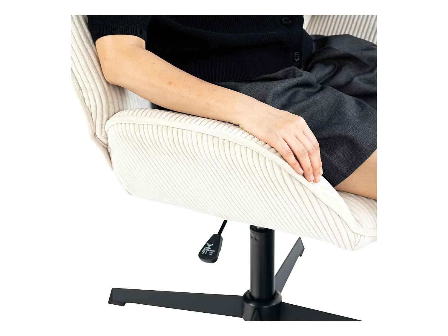 Chaise de bureau pivotant réglable en hauteur en velours côtelé,DUROTHILOFFICE