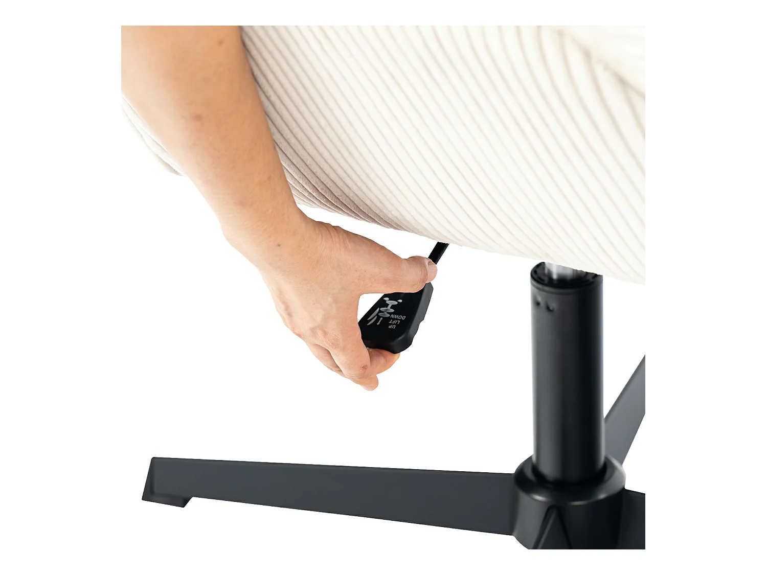 Chaise de bureau pivotant réglable en hauteur en velours côtelé,DUROTHILOFFICE