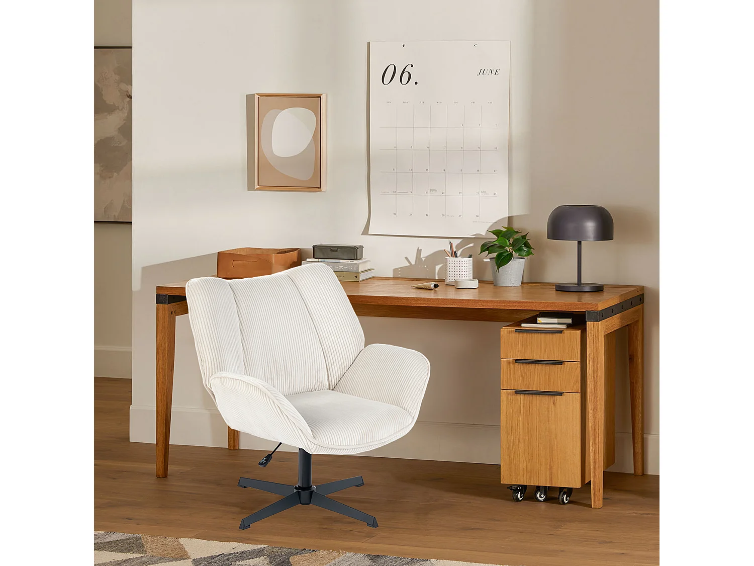 Chaise de bureau pivotant réglable en hauteur en velours côtelé,DUROTHILOFFICE