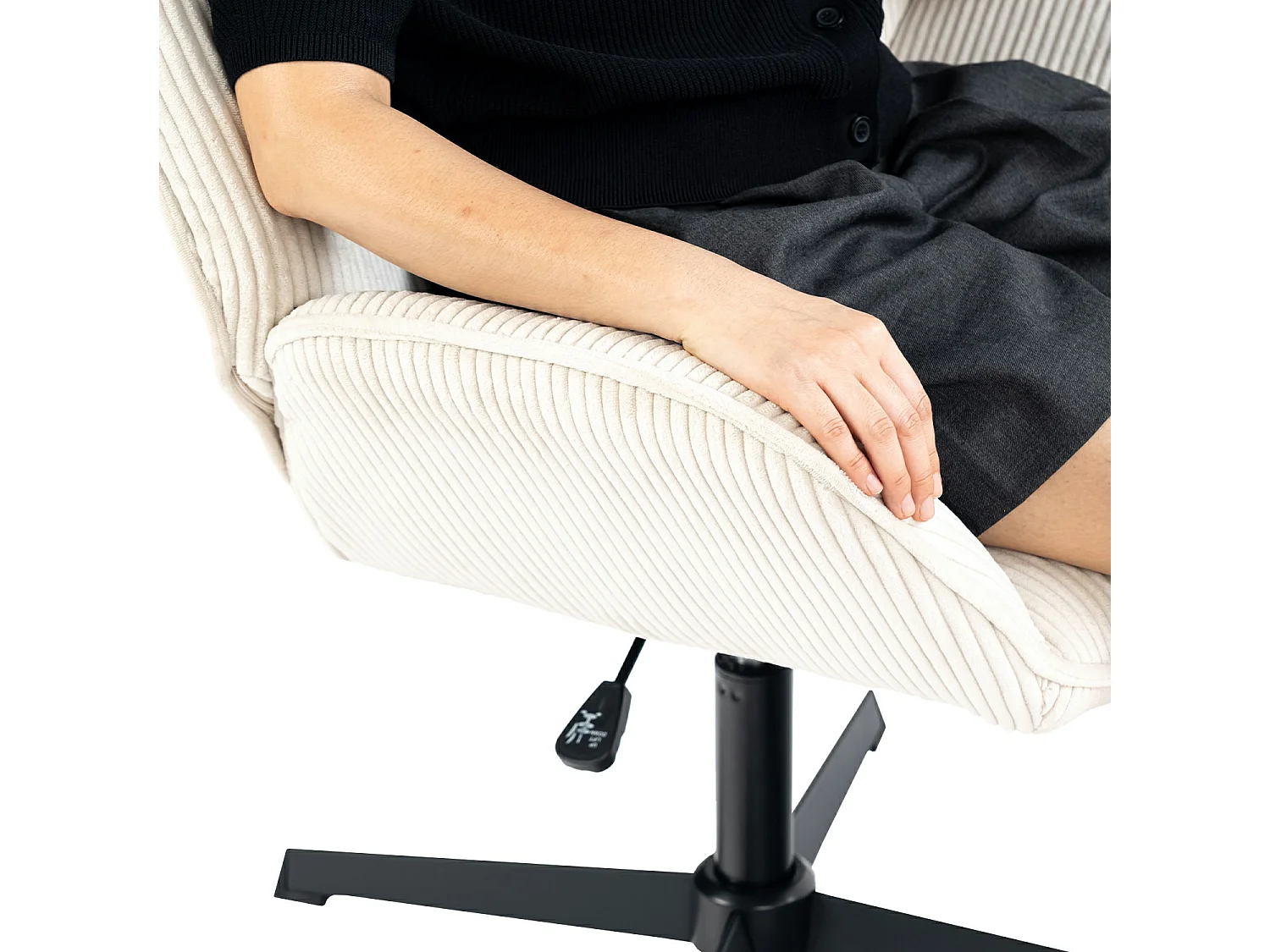 Chaise de bureau pivotant réglable en hauteur en velours côtelé,DUROTHILOFFICE