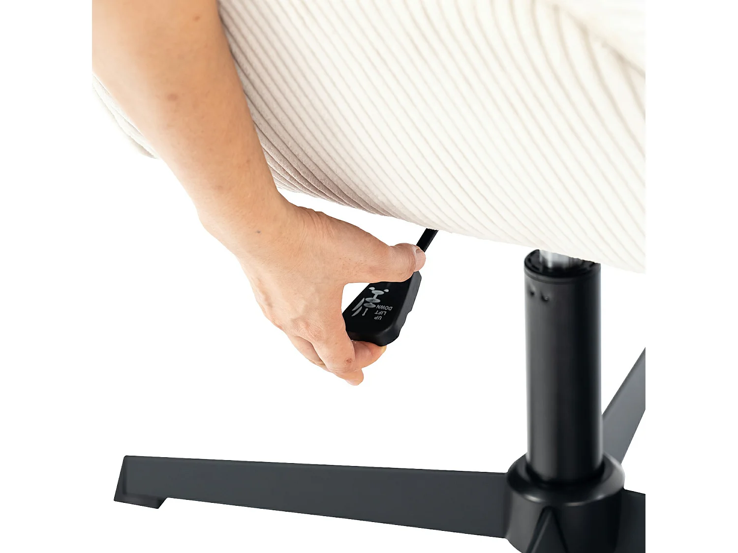 Chaise de bureau pivotant réglable en hauteur en velours côtelé,DUROTHILOFFICE