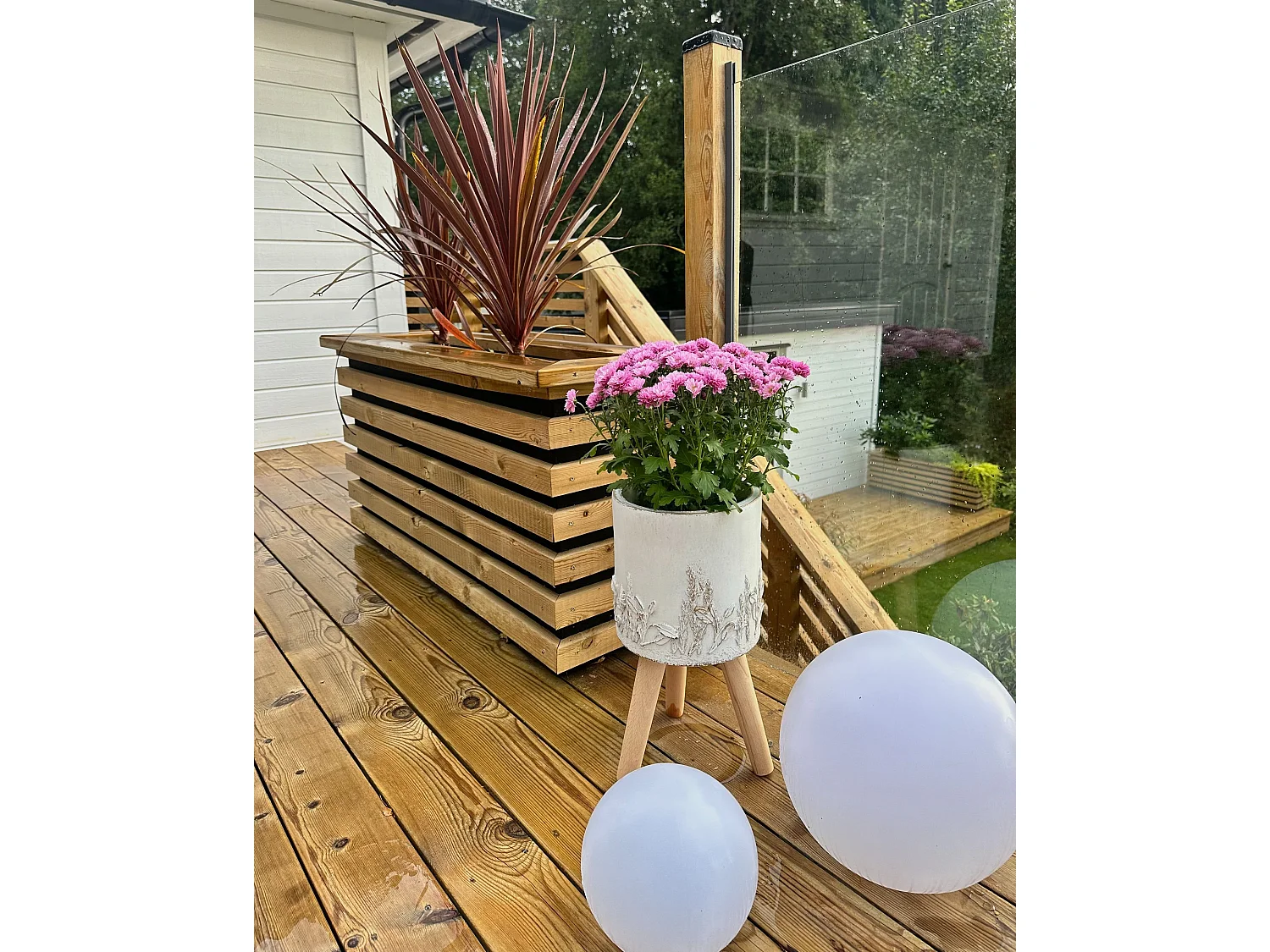 Blumentopf mit Beinen PREWEZA Keramik 23 cm Cremeweiss