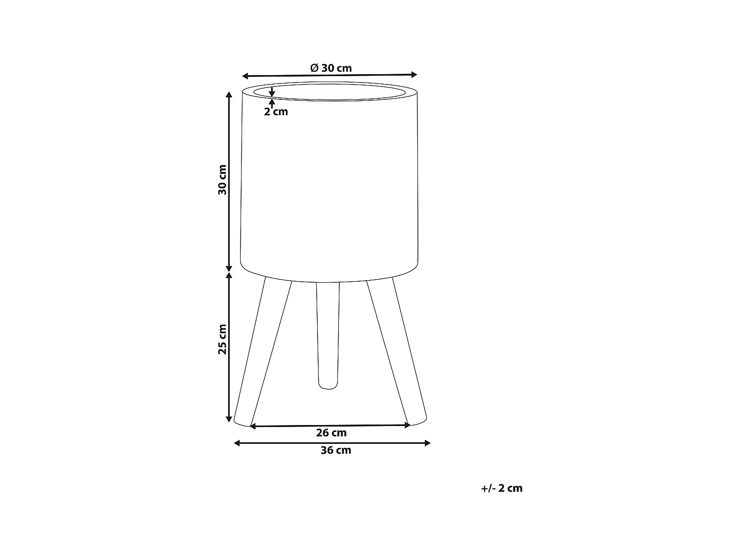 Vaso per piante rialzato KARISTOS Ceramica 36 cm Bianco sporco