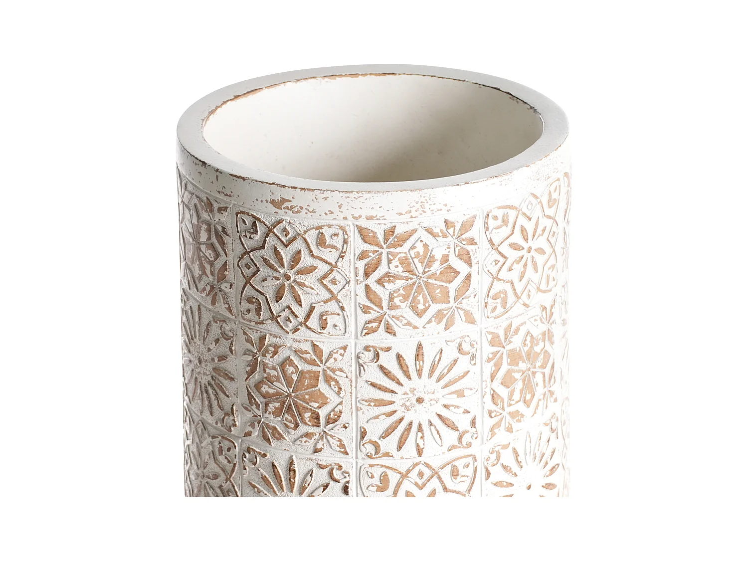 Vaso per piante rialzato KARISTOS Ceramica 36 cm Bianco sporco