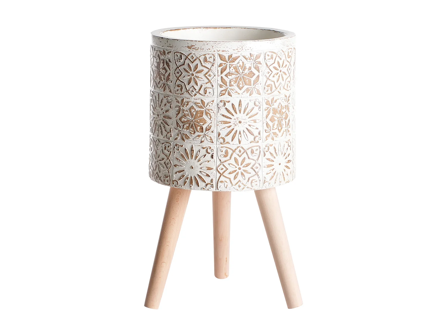 Verhoogde bloempot KARISTOS Keramiek 36 cm Gebroken wit