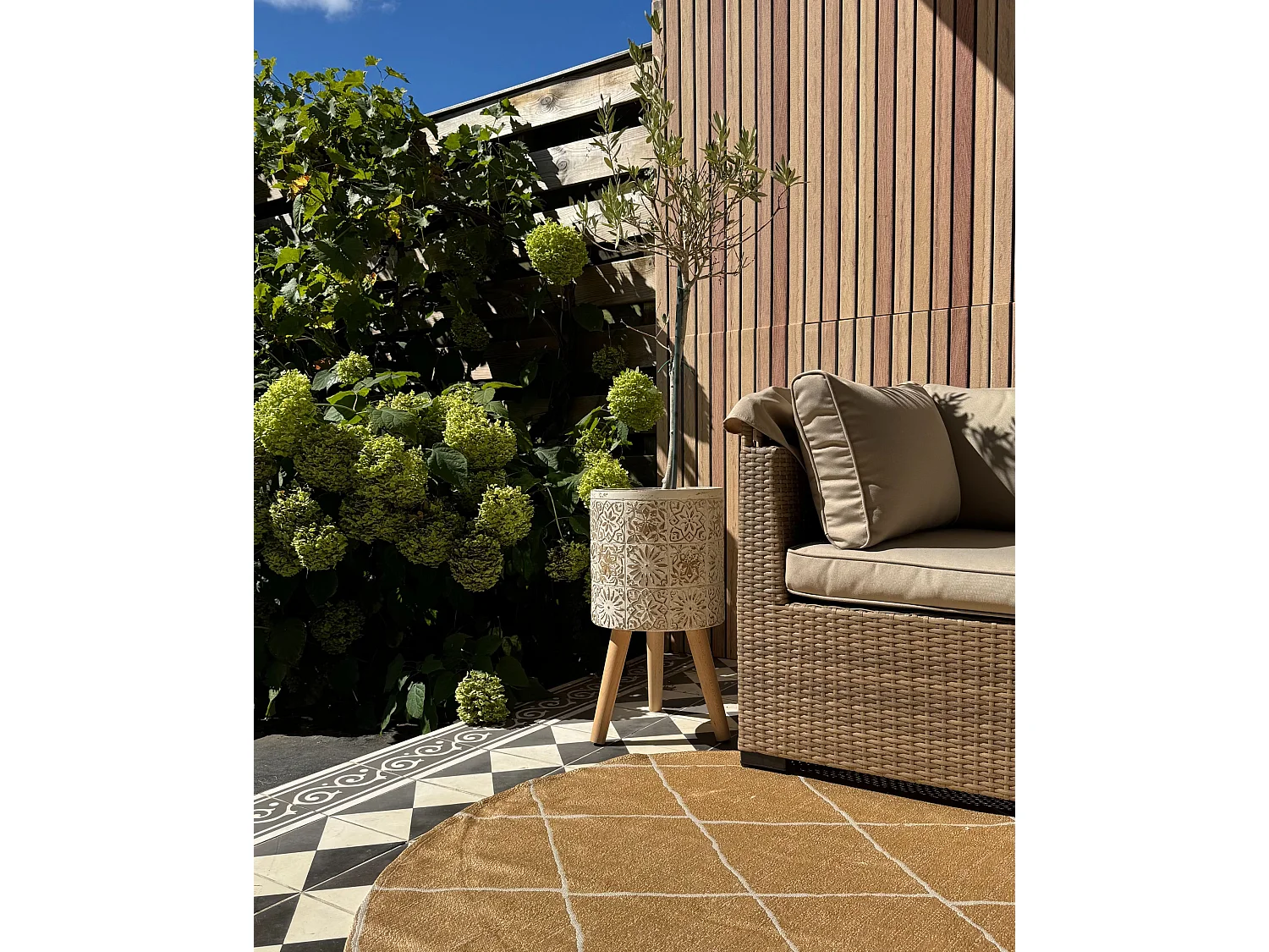 Blumentopf mit Beinen KARISTOS Keramik 36 cm Cremeweiss