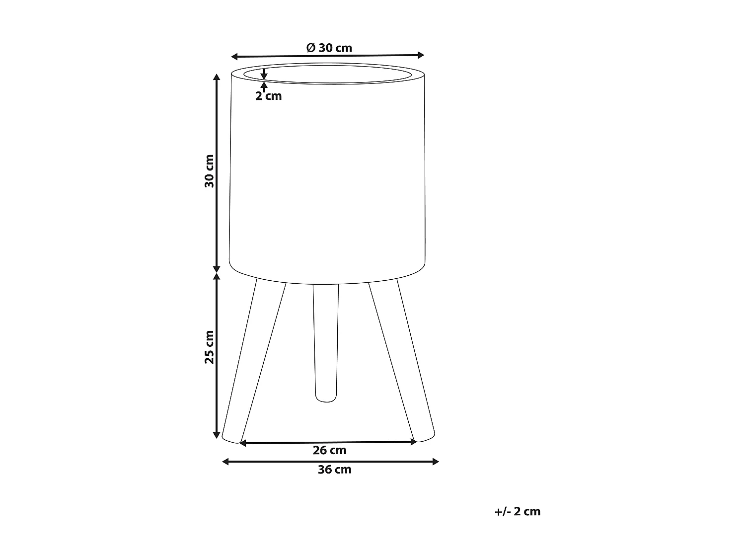 Cache-pot sur pied KARISTOS 36 cm Blanc cassé