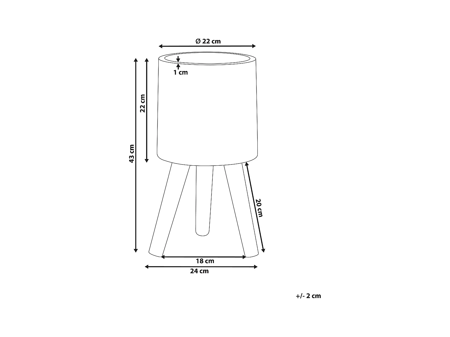 Cache-pot sur pied JANINA 24 cm Blanc cassé