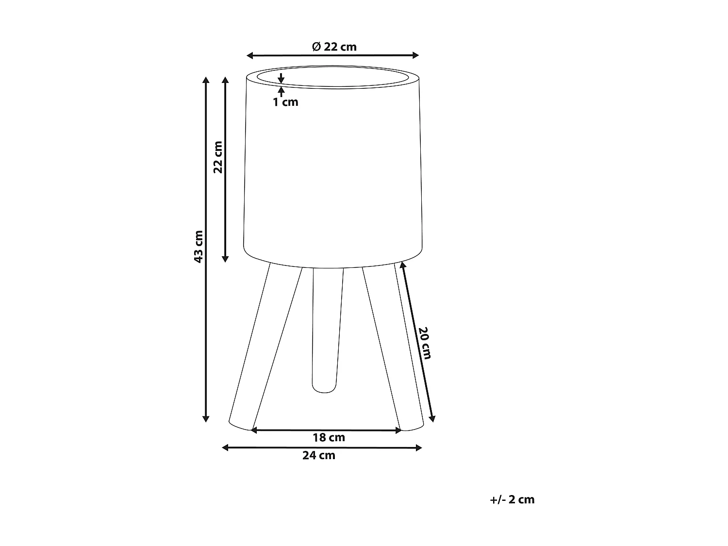 Cache-pot sur pied JANINA 24 cm Blanc cassé