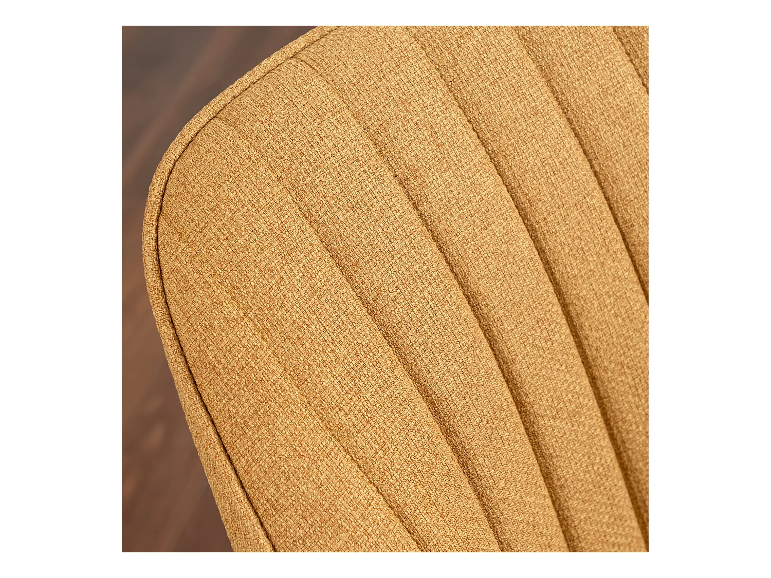 Fauteuil de salle à manger rotatif style scandinave en jaune tissu,CARSON