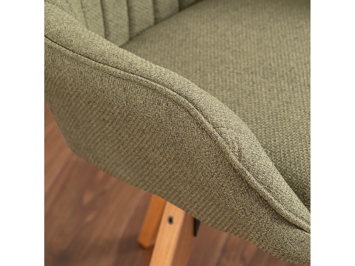 Fauteuil de salle à manger rotatif style scandinave en vert tissu,CARSON