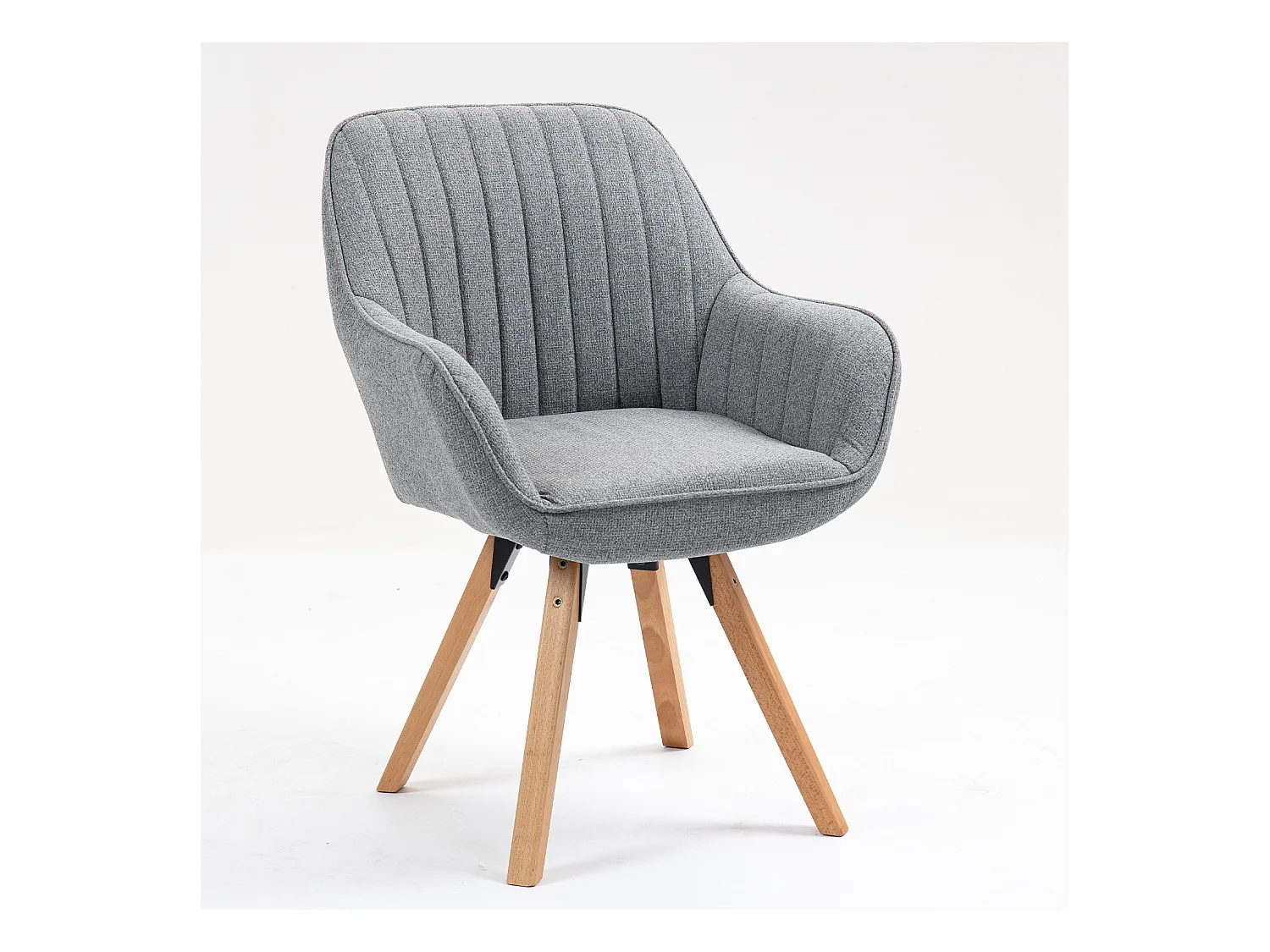 Fauteuil de salle à manger rotatif style scandinave en gris tissu,CARSON