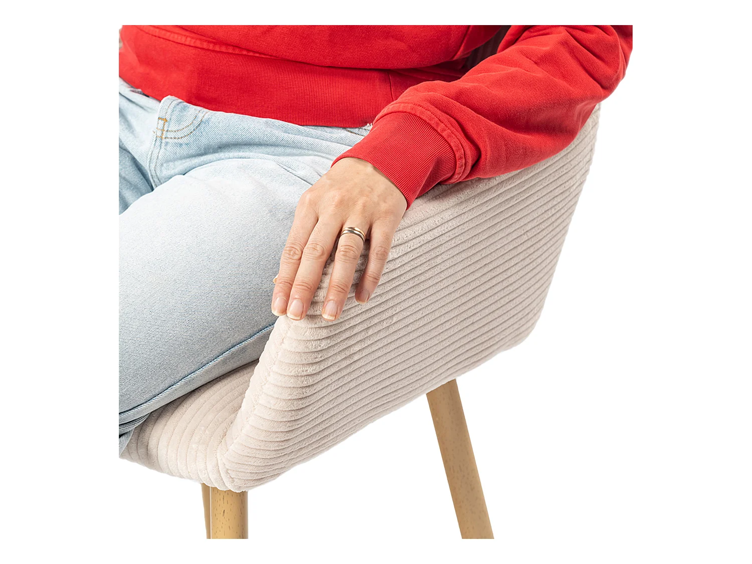 Lot de 4 chaises de salle à manger fauteuils en velours côtelé style scandinave,CROMWELL