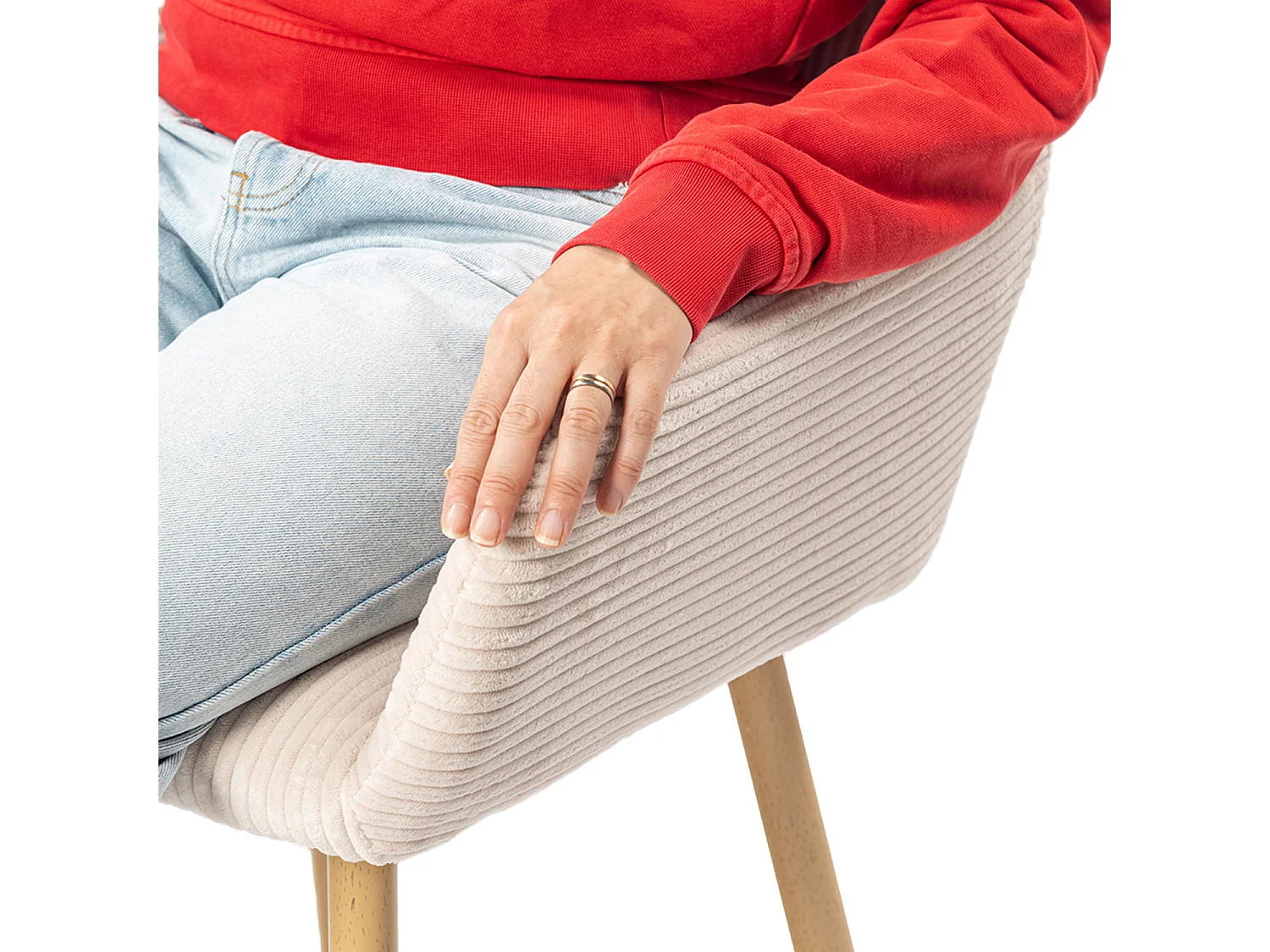 Lot de 4 chaises de salle à manger fauteuils en velours côtelé style scandinave,CROMWELL