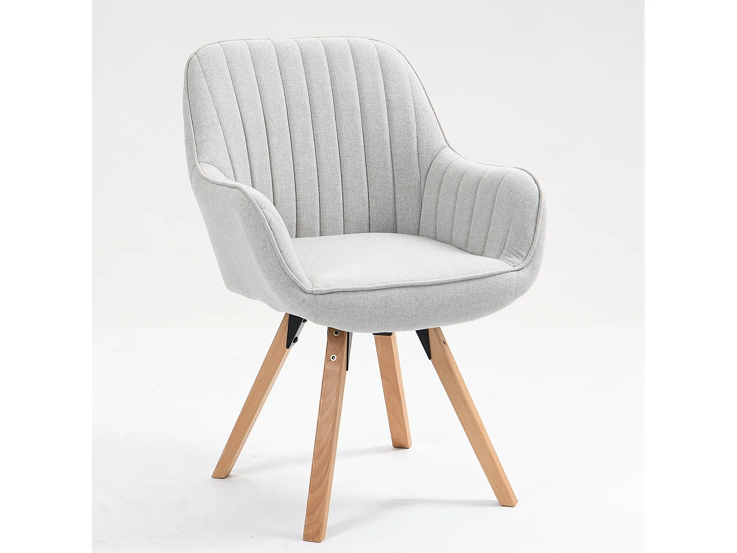Fauteuil de salle à manger rotatif style scandinave en beige tissu,CARSON