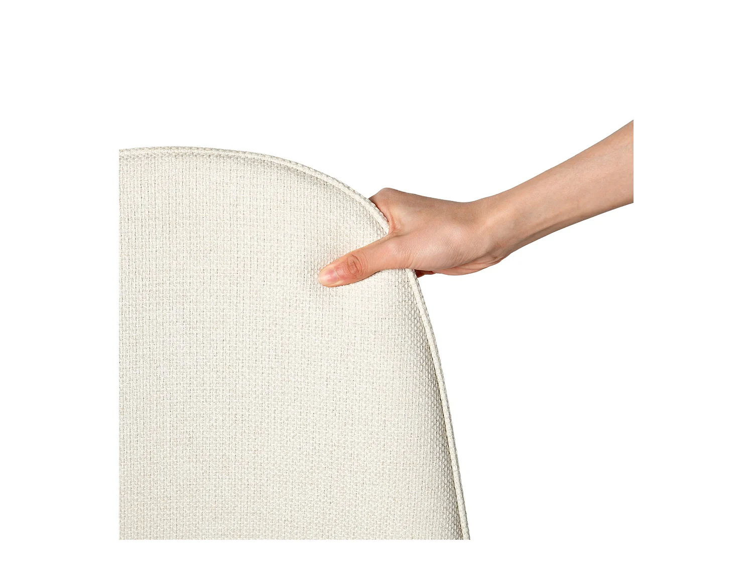 Lot de 4 chaises de salle à manger style industriel en tissu beige,CHARLTON