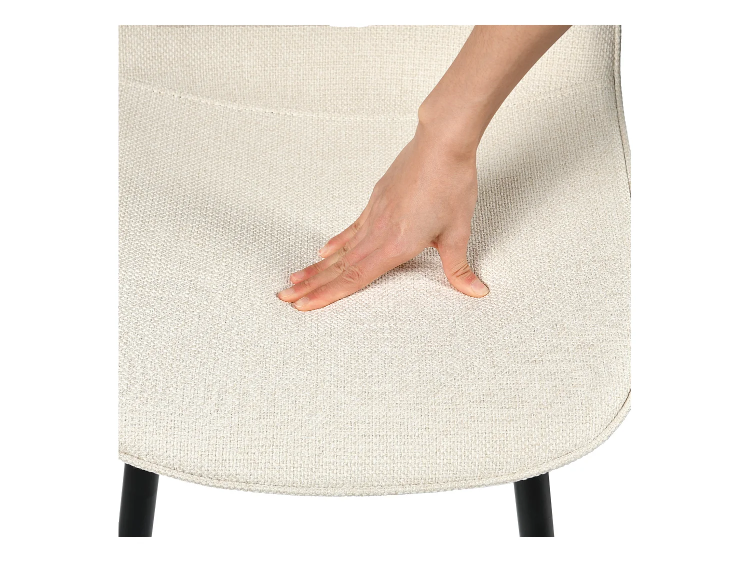 Lot de 4 chaises de salle à manger style industriel en tissu beige,CHARLTON