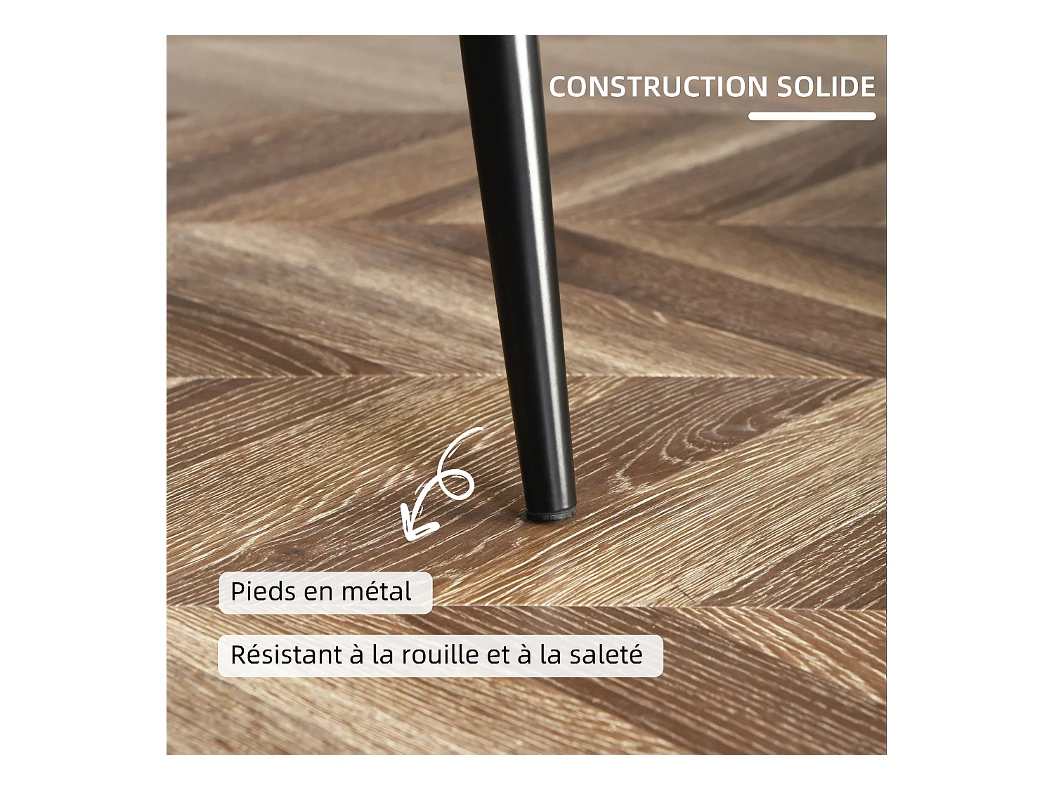 Lot de 4 chaises de salle à manger style industriel en tissu beige,CHARLTON