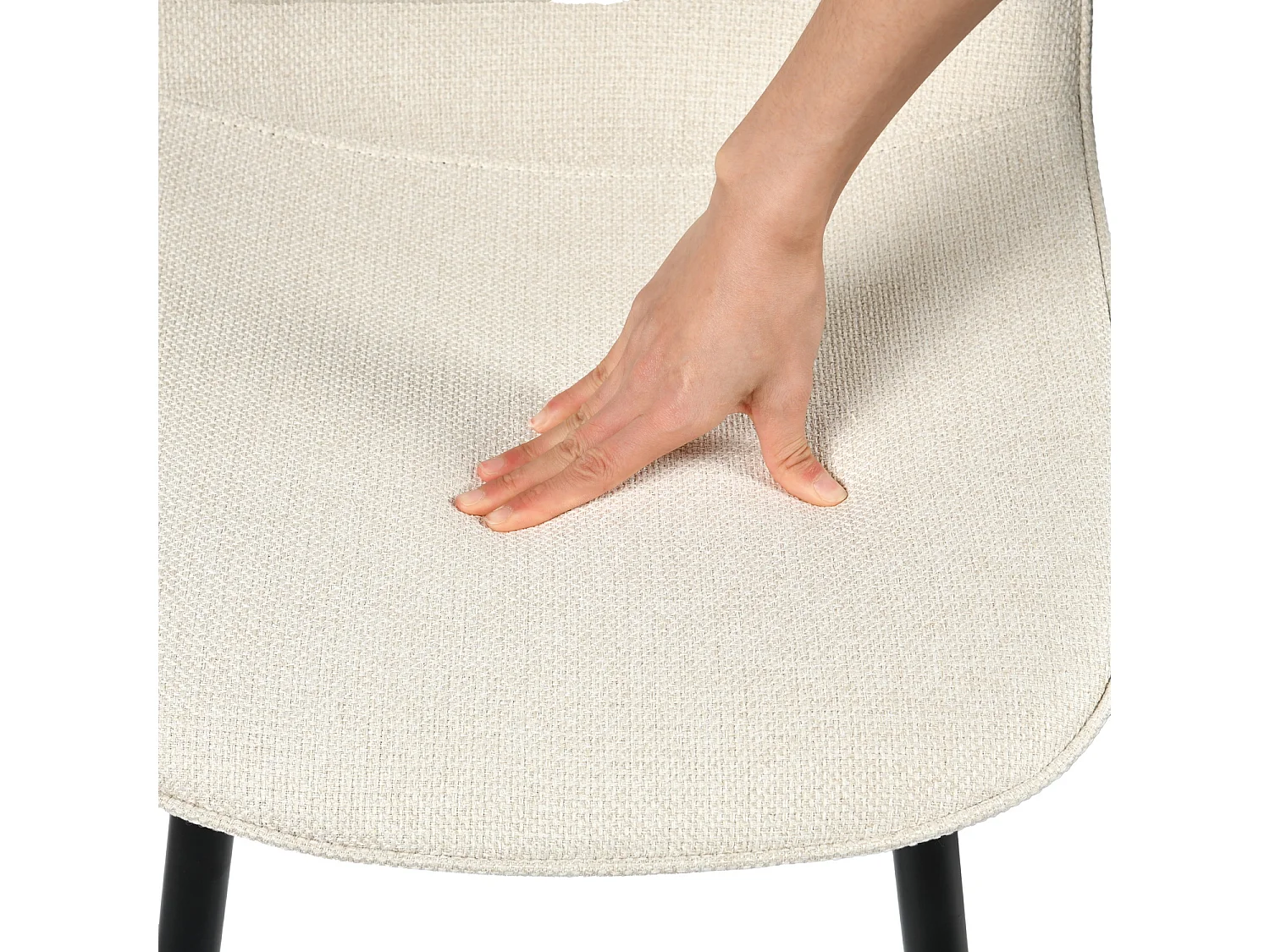 Lot de 4 chaises de salle à manger style industriel en tissu beige,CHARLTON