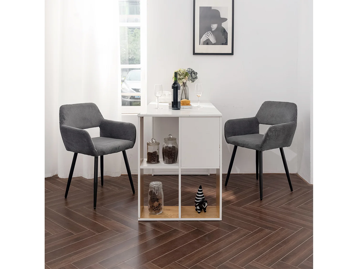 Lot de 6 chaises de salle à manger fauteuils en velours côtelé style scandinave,CROMWELL