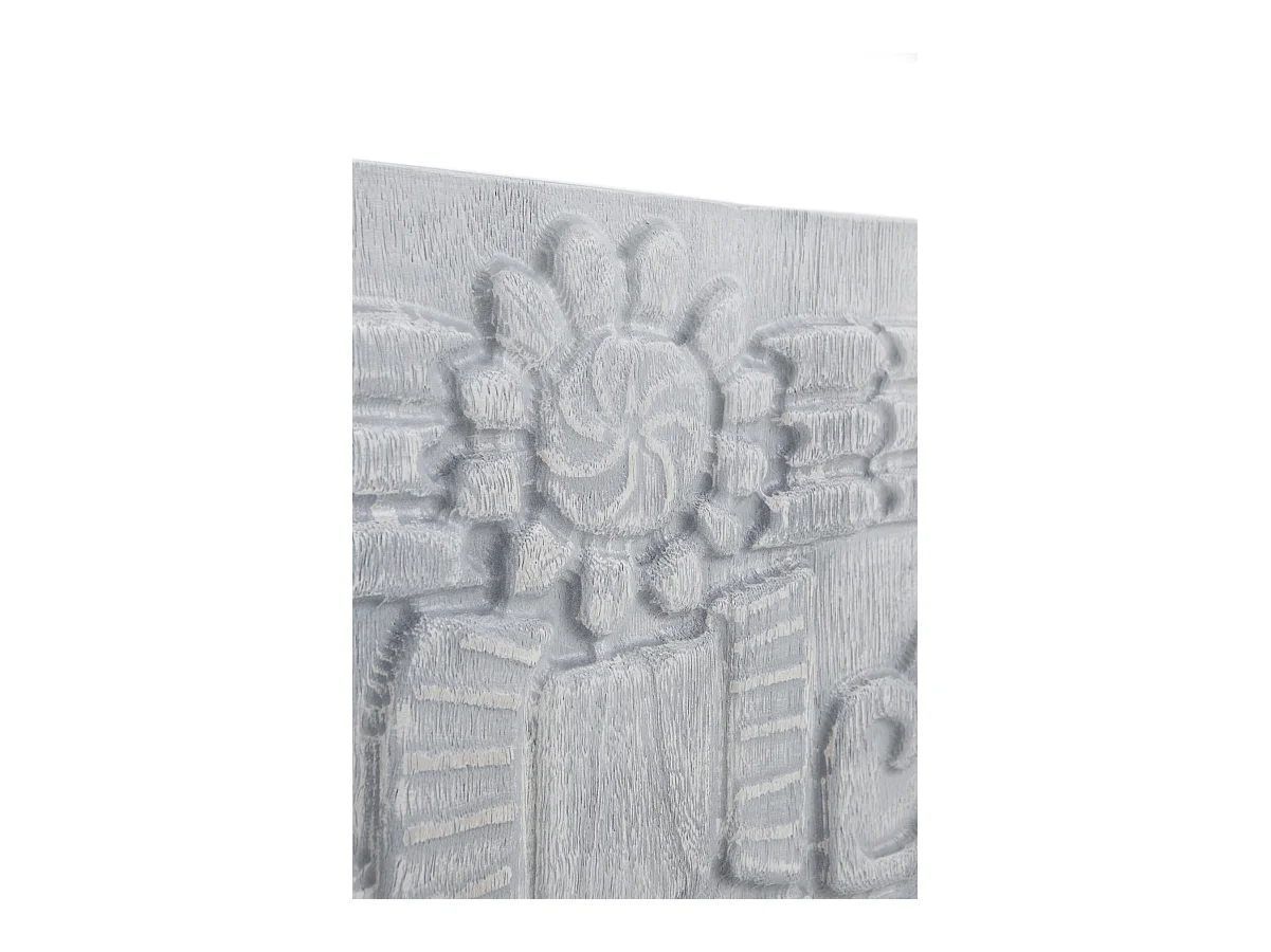 Buffet 3 portes gris en bois massif de manguier