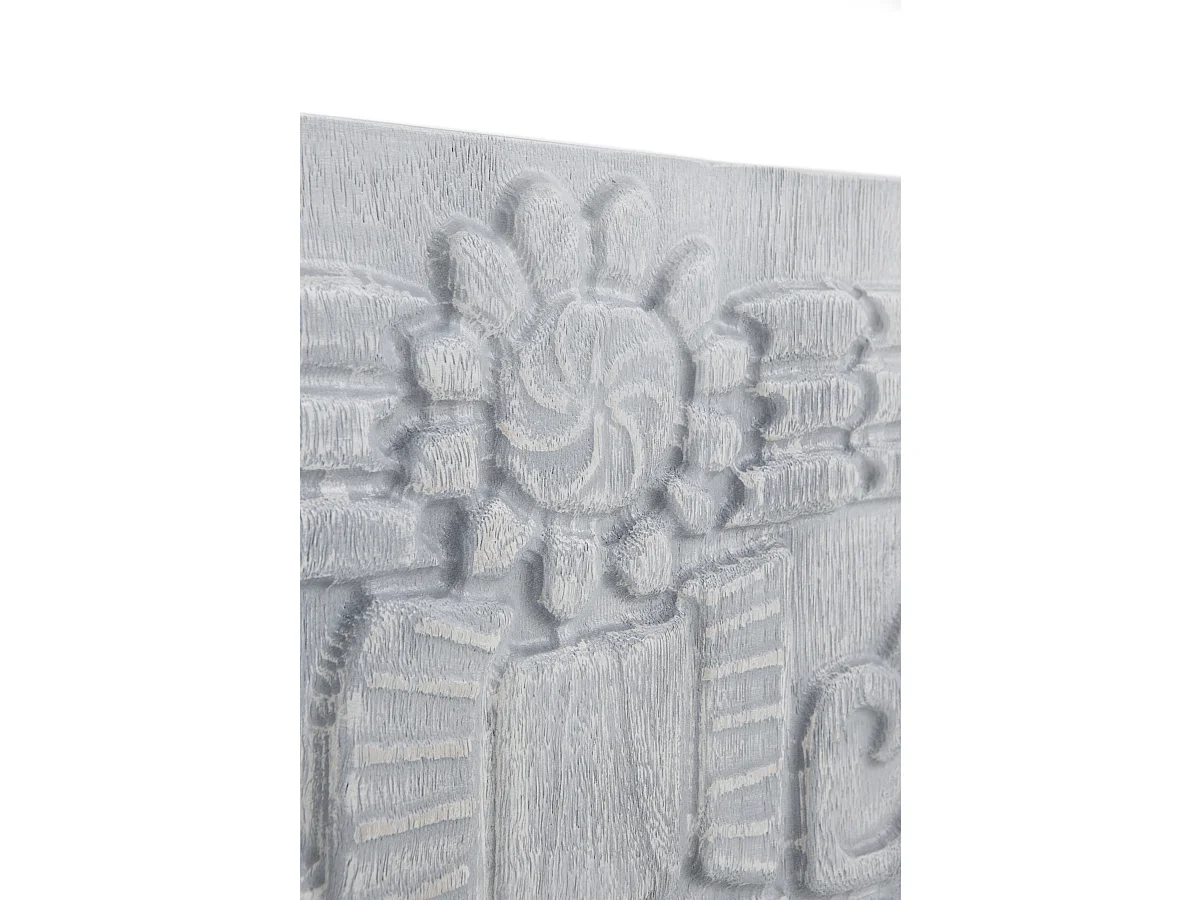 Buffet 3 portes gris en bois massif de manguier