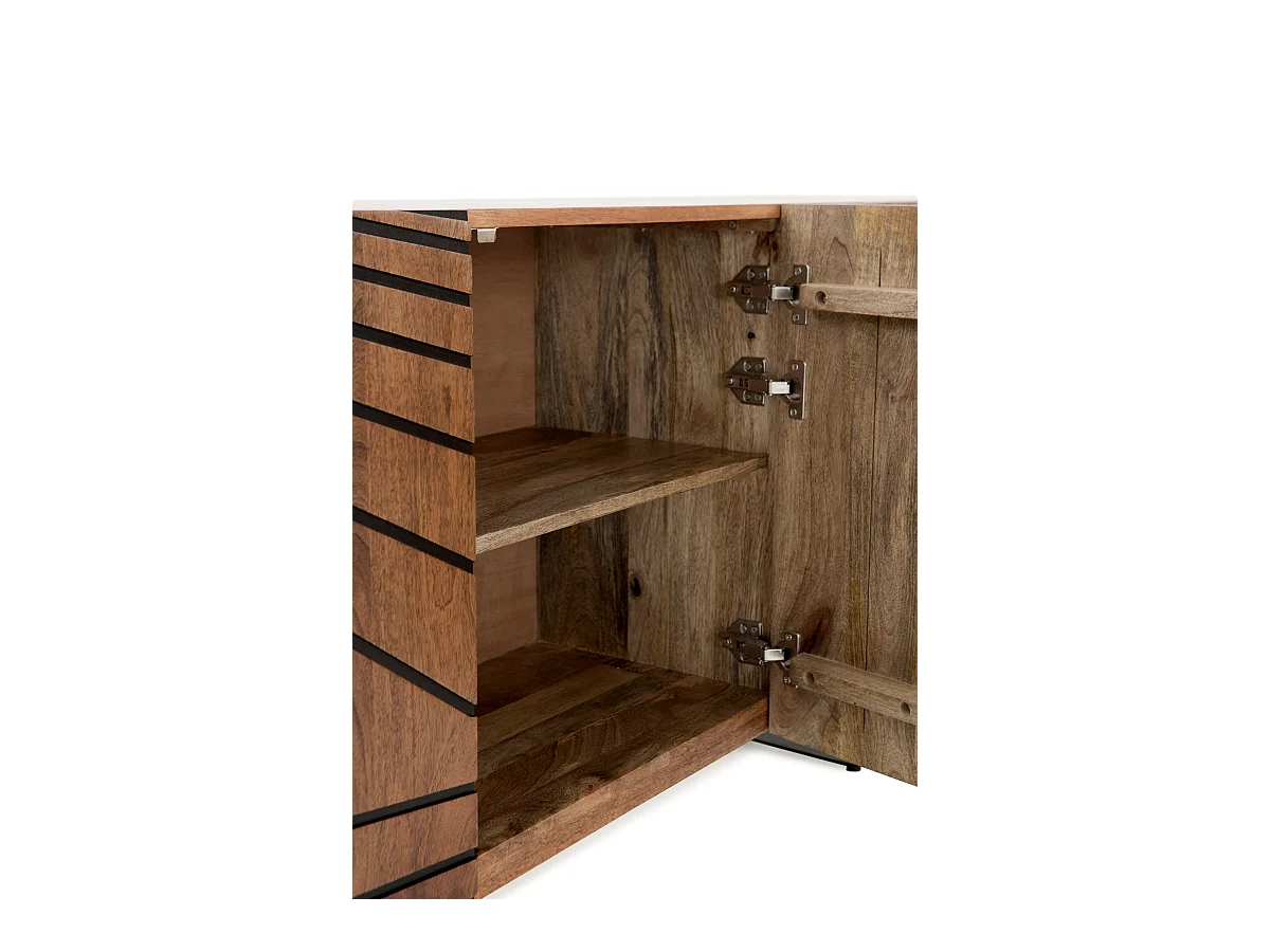 Buffet 3 portes en bois massif de manguier avec