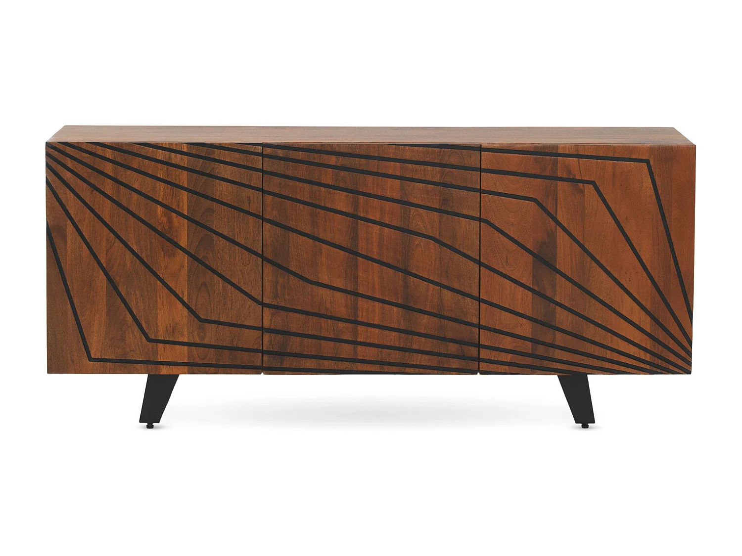 Sideboard mit 3 Türen aus massivem Mangoholz mit