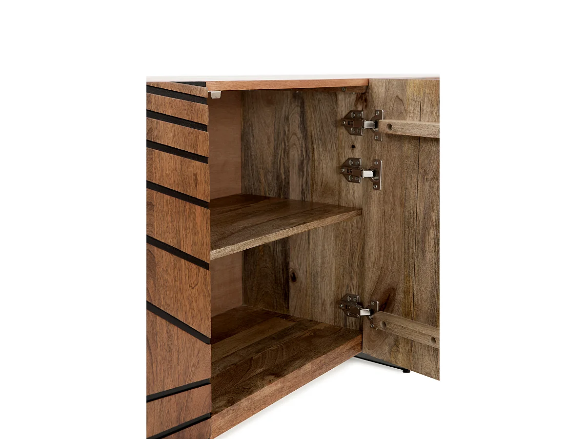 Sideboard mit 3 Türen aus massivem Mangoholz mit