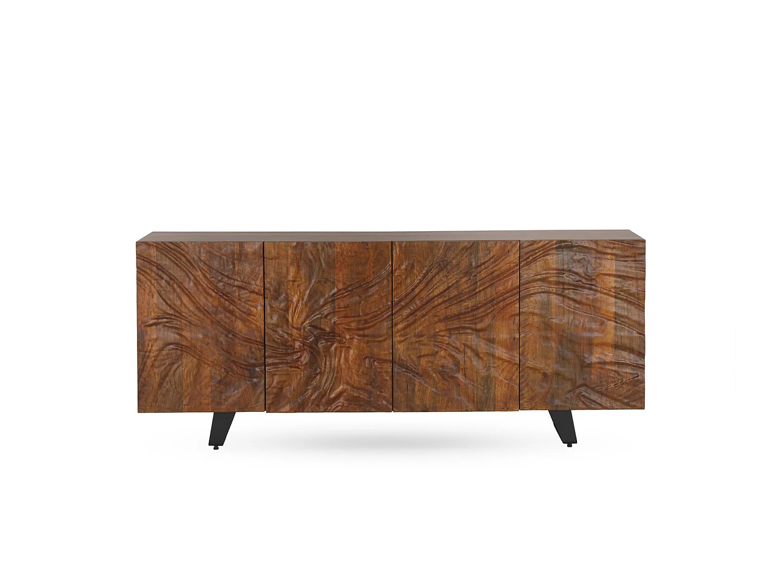 Buffet 4 portes en bois massif de manguier