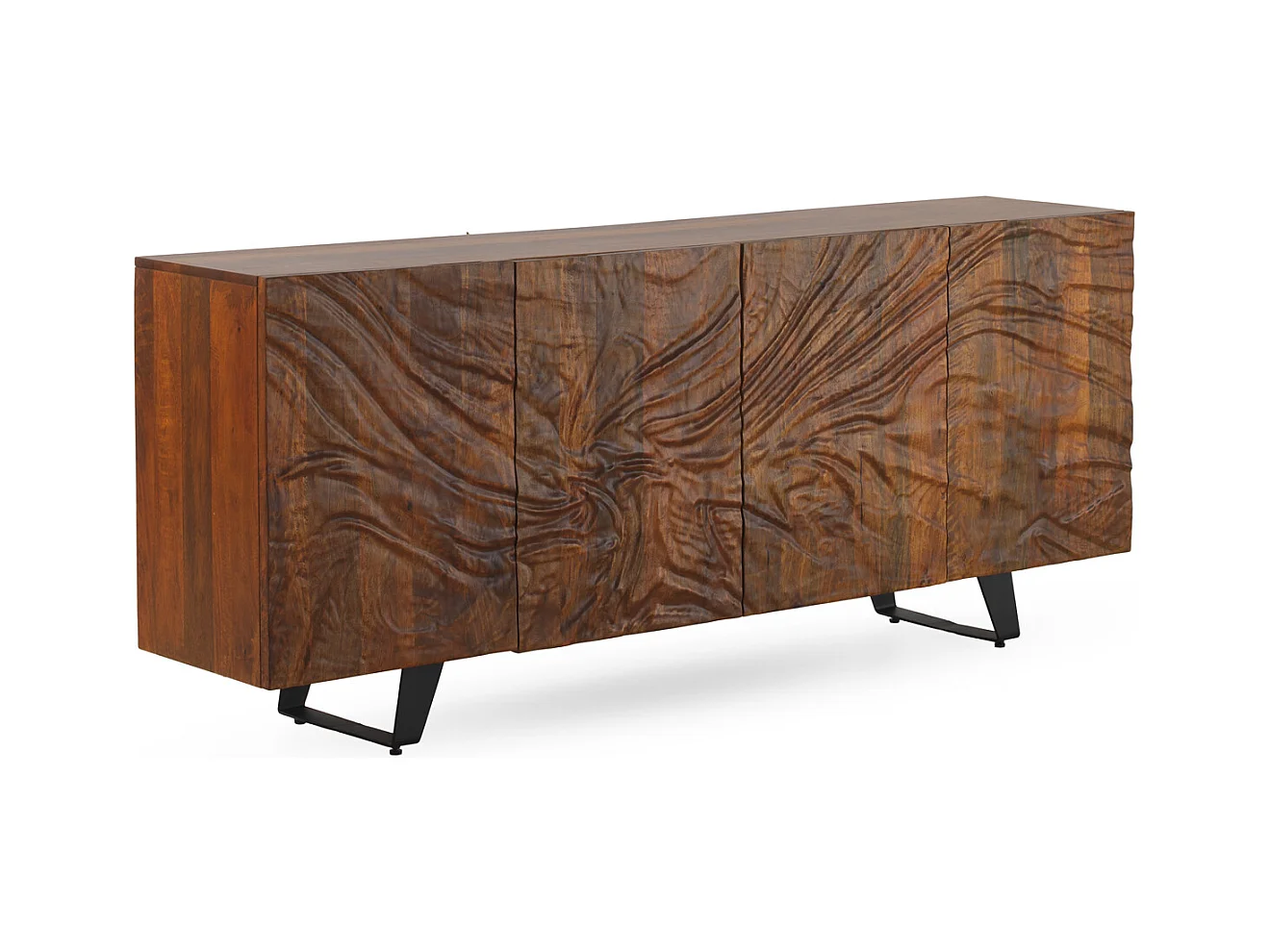 Buffet 4 portes en bois massif de manguier