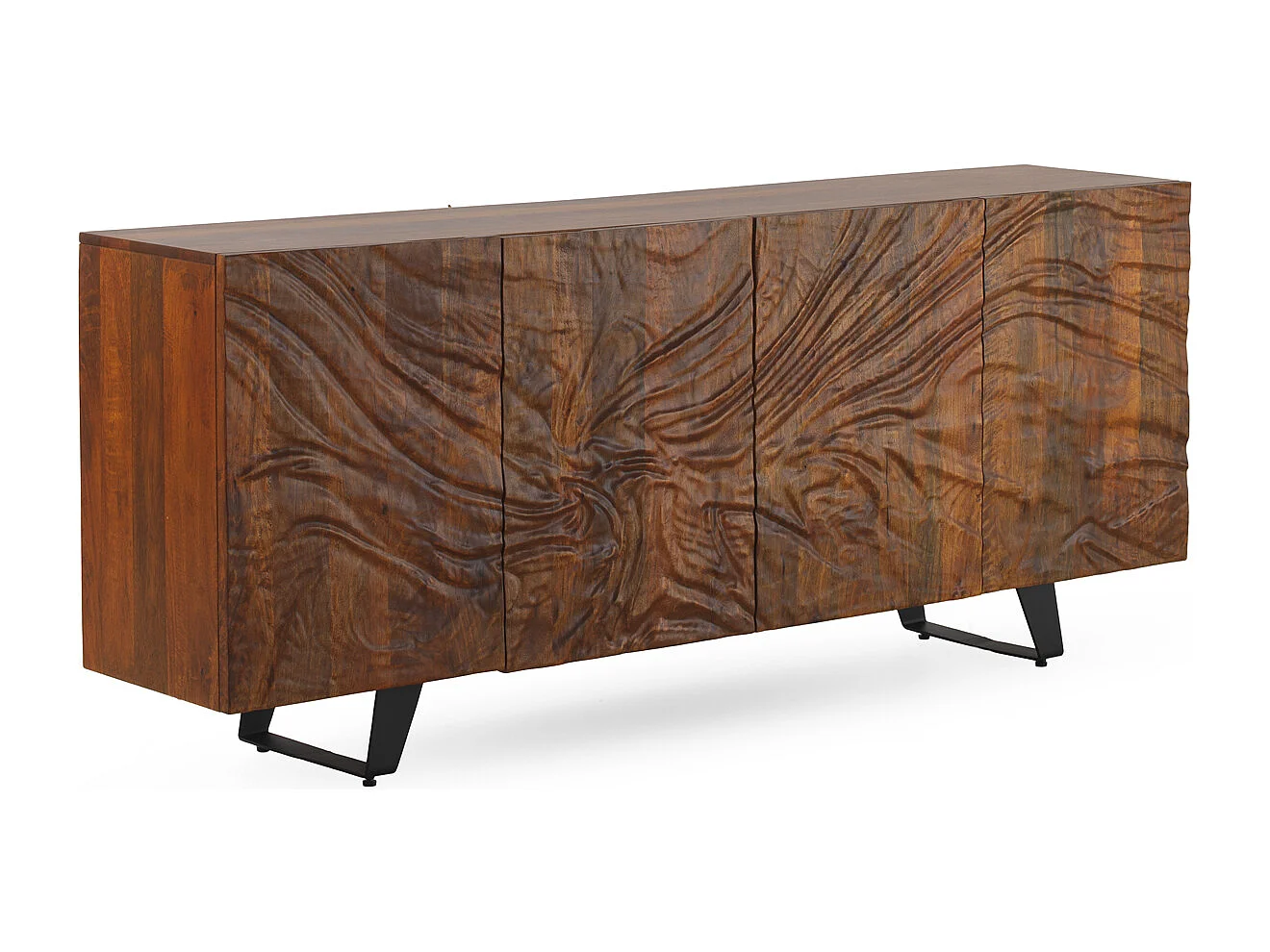 Sideboard mit 4 Türen aus massivem Mangoholz