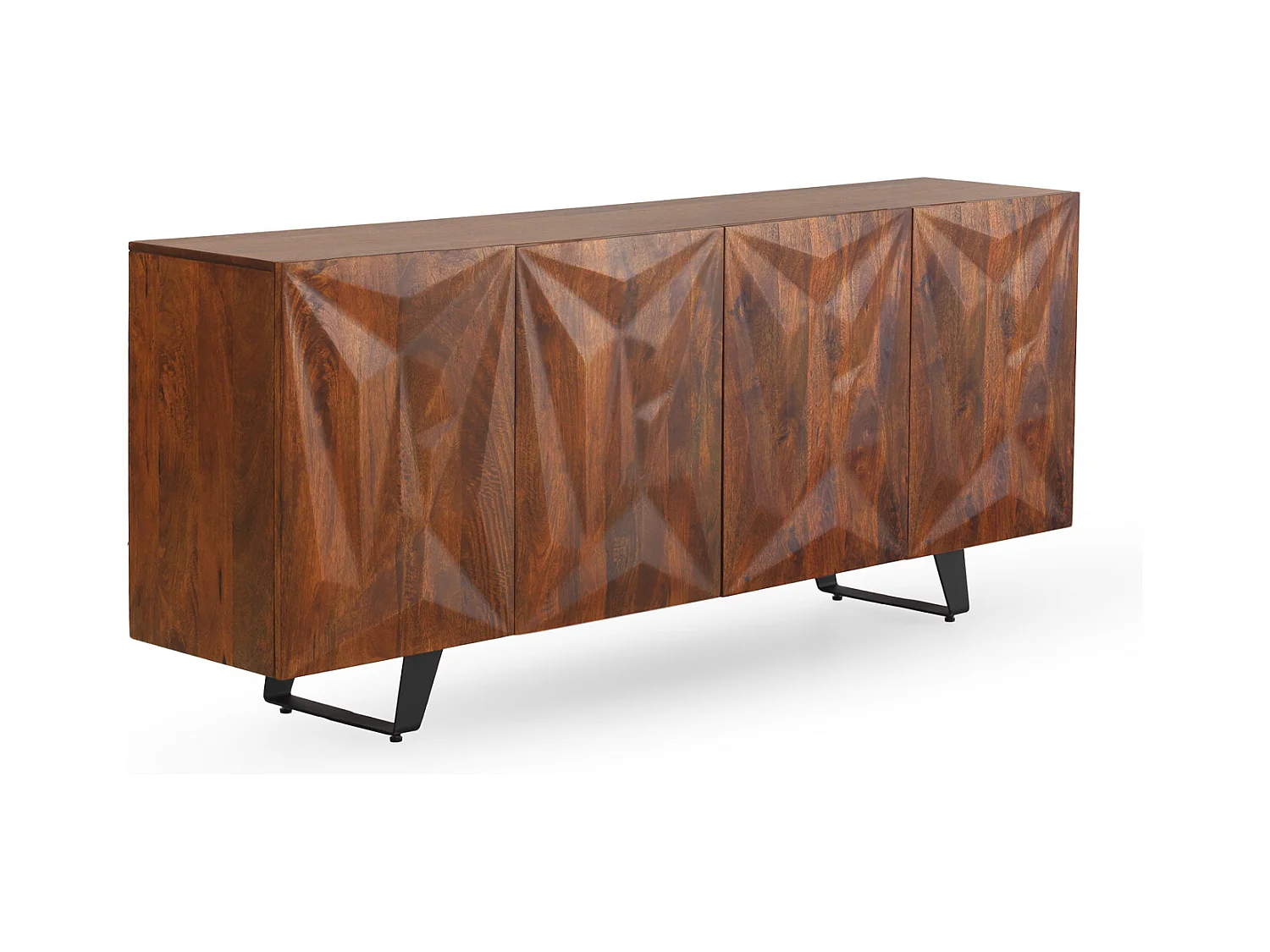 Buffet 4 portes en bois massif de manguier