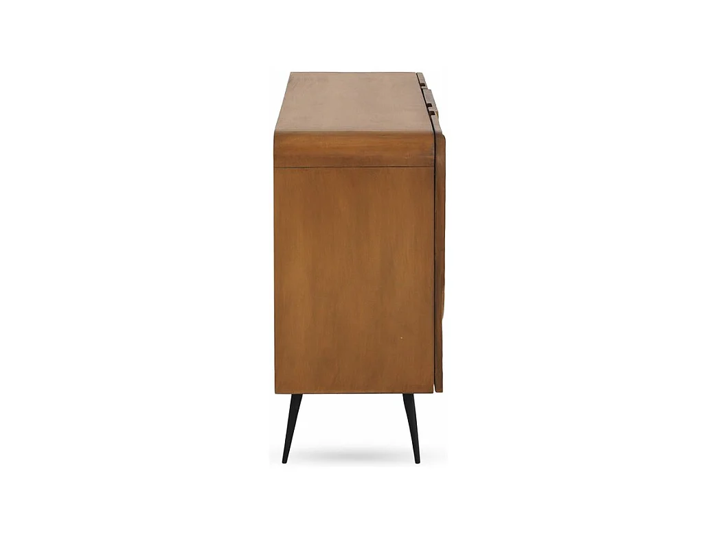 Buffet 3 portes couleur miel en bois massif de manguier