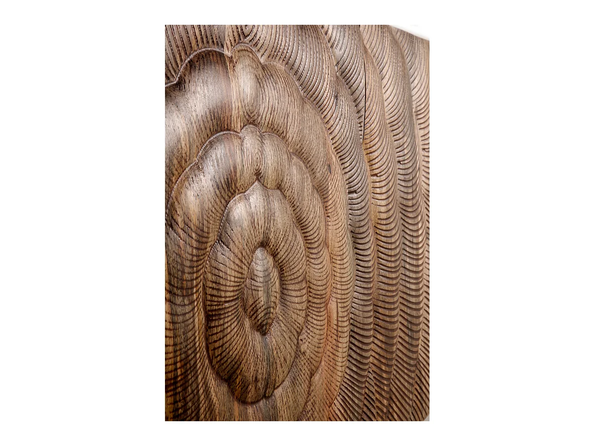 Buffet 3 portes en bois massif de manguier avec pieds noirs