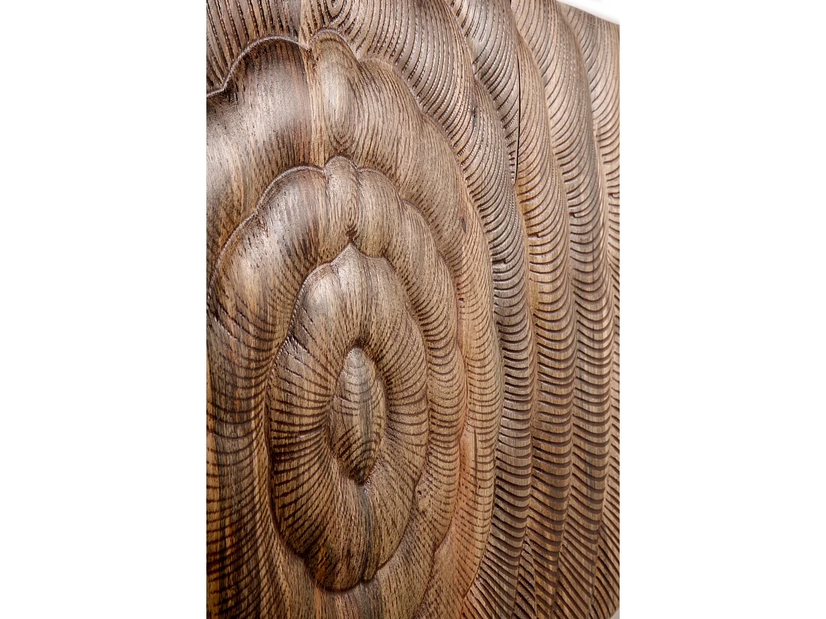 Sideboard mit 3 Türen aus massivem Mangoholz mit schwarzen Beinen