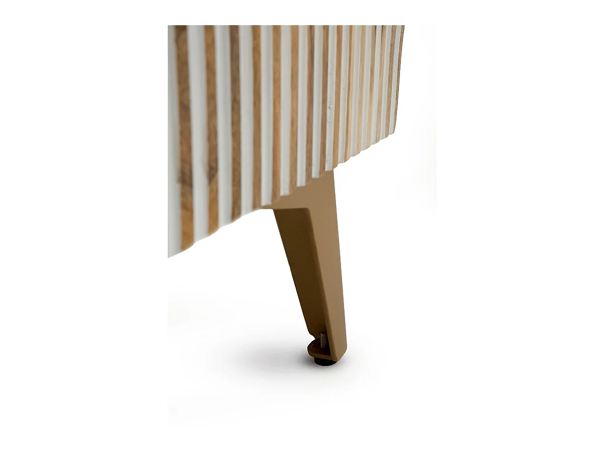 Sideboard mit 4 Türen, weiß patiniert, aus Mangoholz