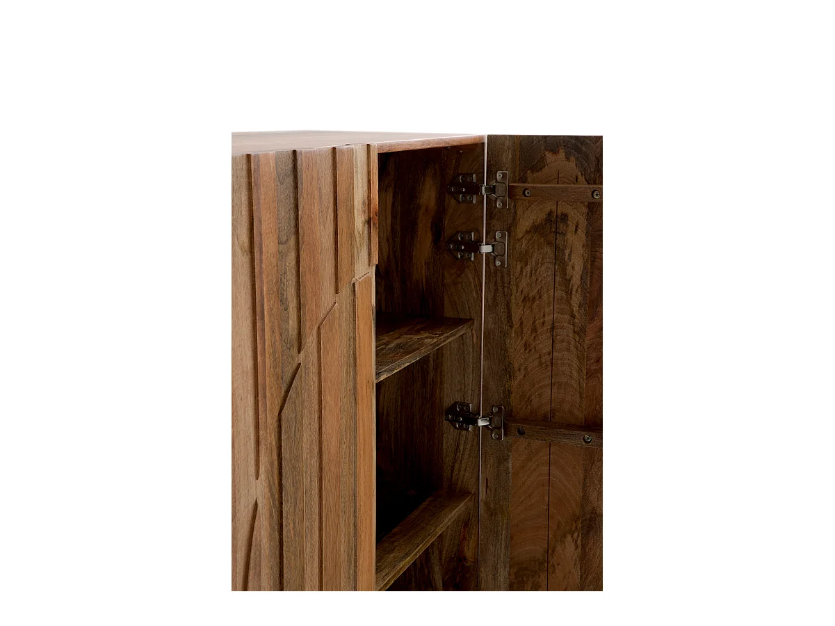Buffet haut 2 portes en bois massif de manguier